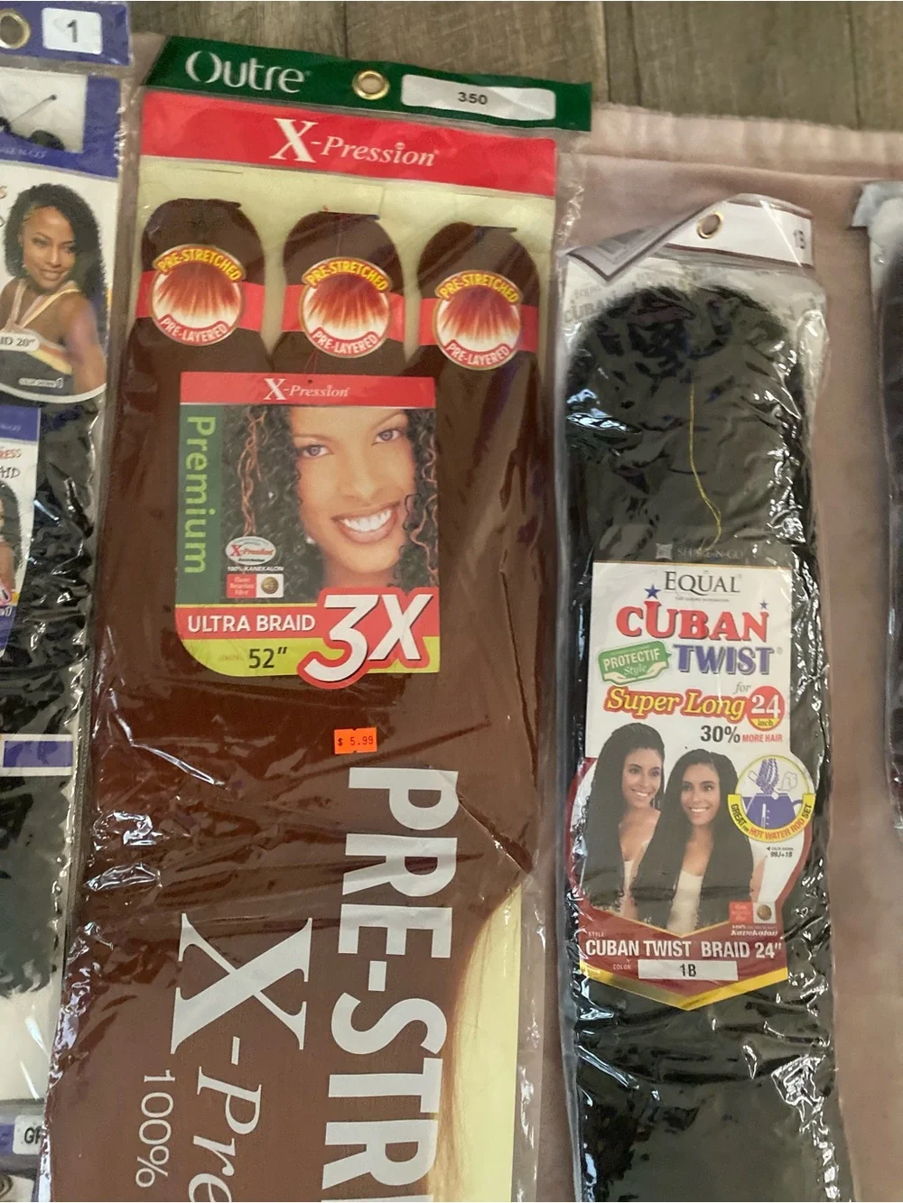 Pre-Stretched Synthetic Crochet Braiding Hair - Black -